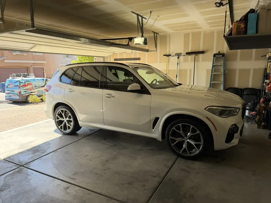 BMW X5 mobile detailing Las Vegas at customer home garage